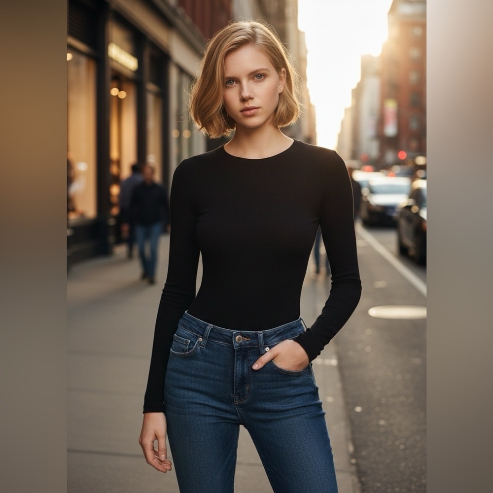Jen7 Stylish Blue Slim Straight Jeans for Women